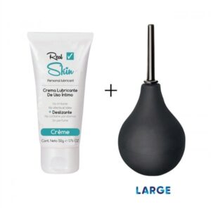 Real Skin Set Limpiador Anal Large + Crema Lubricante