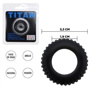 Anillo Peneano Grueso Resistente Retardante Cockring Titan Negro