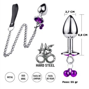 Plug anal violeta con correa