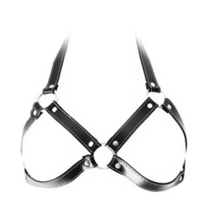 Corpiño de Cuero Real Abierto y Metal