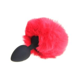 PLUG ANAL COLA DE CONEJO ROJA SILICONADO S